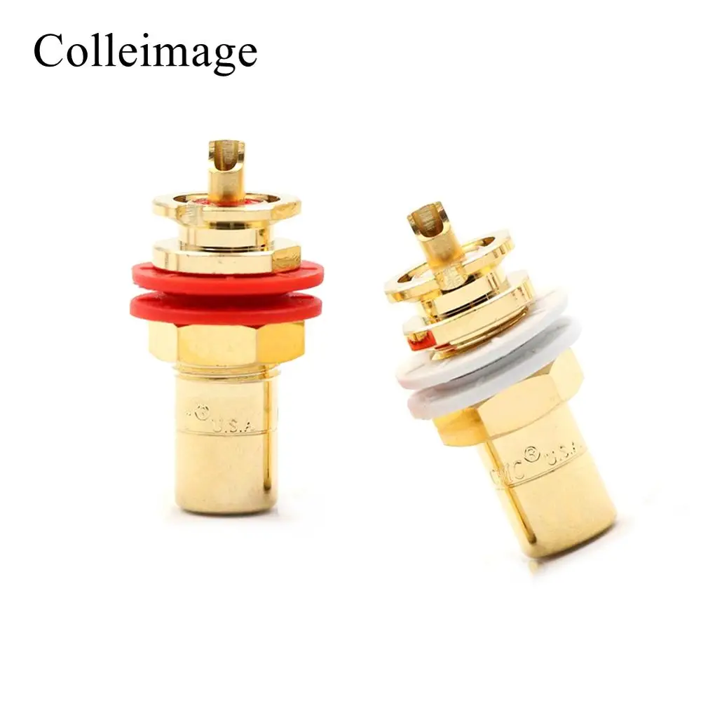 

Hifi 4PCS CMC Socket Rca Socket brass Gold Plated RCA Socket HIFI RCA Socket RCA JACK Adapter