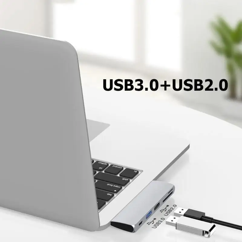 Конвертер умелое производство Превосходное качество HW-TC40 5 в 1 type-C концентратор PD USB 3,0 USB 2,0 SD TF адаптер USB-C