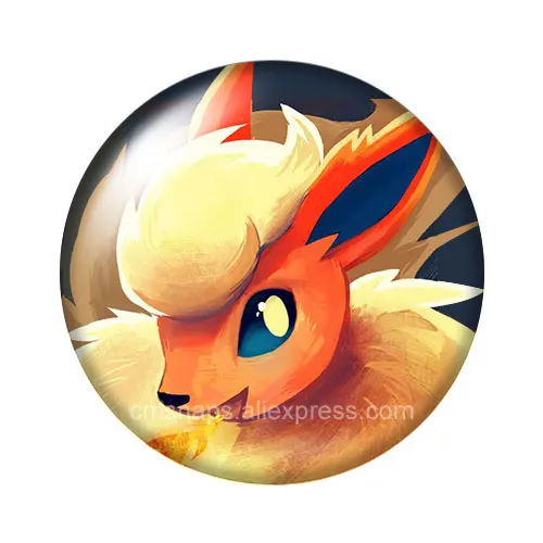 ZB1205 Pikachu Eevee плюшевые джиггггглифы 10 шт. Смешанные 12 мм/18 мм/20 мм/25 мм круглый стеклянный кабошон демонстрационная плоская задняя фурнитура - Цвет: ZB1205-05