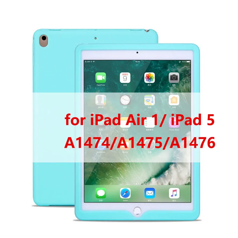 Tablet Silicone Case for iPad 9.7 Air 2 Case Soft Shockproof 360° Protection Back Shell Cover for iPad mini 2 3 4 Case - Цвет: for iPad Air case