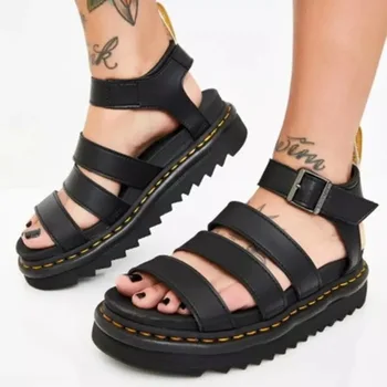 

Clogs With Heel Buckle 2020 Summer shoes Beige Heeled Sandals Female Shoe Womens Wedges Large Size Sale Of Women's Shoes Thick