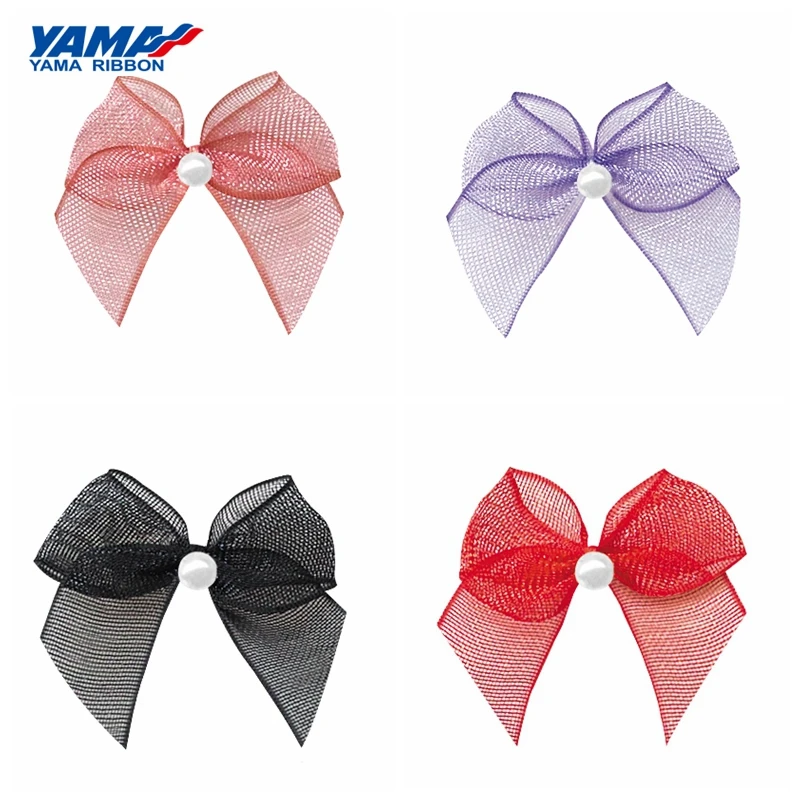 

YAMA Wide 26mm±3mm High 25mm±3mm Bow with Bead 200pcs/bag Organza Ribbon DIY Accessories Wedding Party Decoration