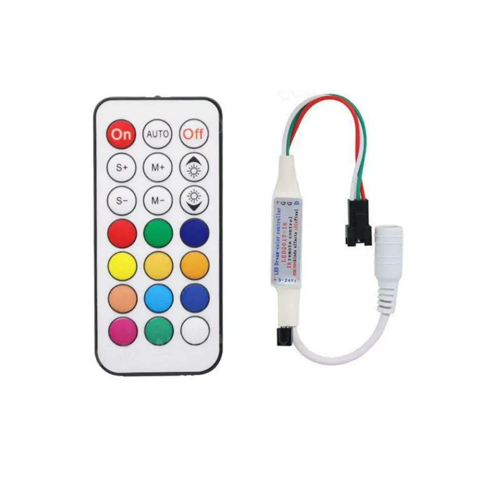 DC5-24V мини 21 ключ ИК инфракрасный беспроводной RGB пульт дистанционного управления для WS2811 WS2812B светодиодный цветная лента-мечта свет