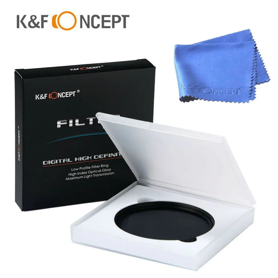 

K&F Concept Glass slim Filter Variable Neutral Density Adjustable ND 2-400 49/52/55/58/62/67/77/82mm fader DSLR