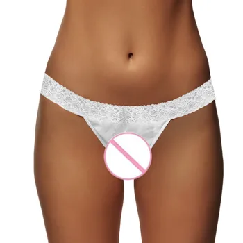 

Sexy Lace Bowknot Open Crotch Thong G-String Lingerie New sexy elegant Seduction Underpants for Women ropa interior femenina