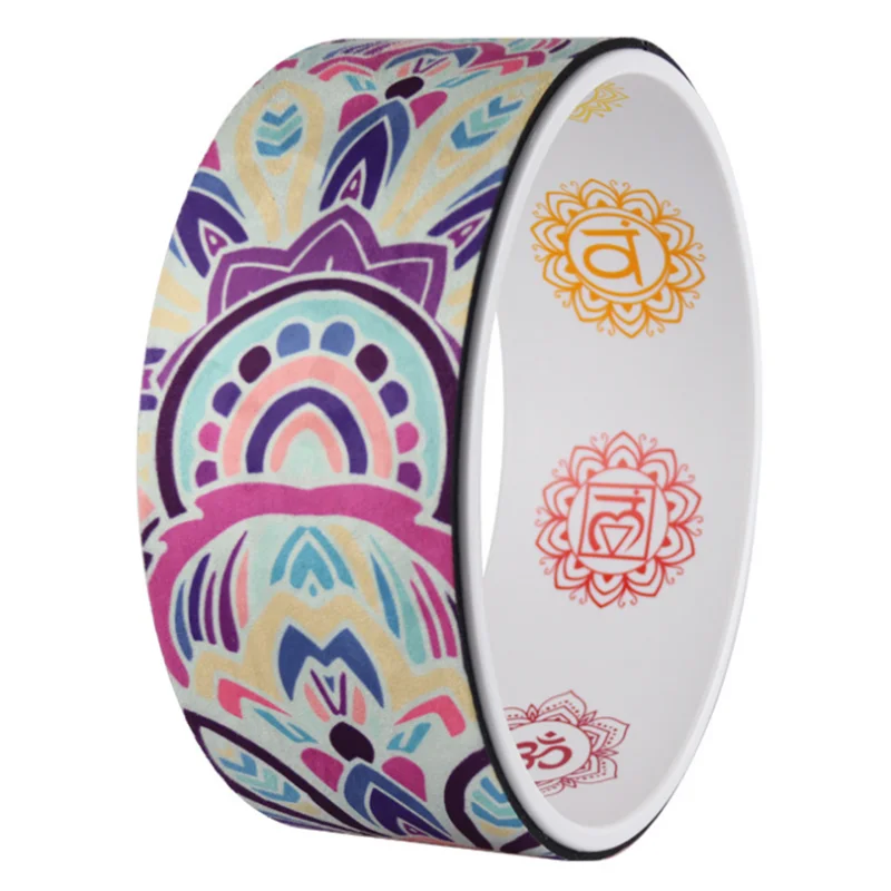 Колесо для йоги с принтом, замша, круг для йоги, для дома, спортзала, фитнеса, спины, талии, растягивается, бодибилдинг, для пилатеса, танцев, оборудование для упражнений