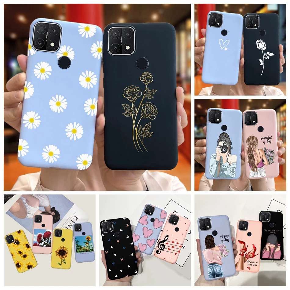 ForOPPOA15CaseSunflowerDaisyCandySiliconePhoneBackCoverFor