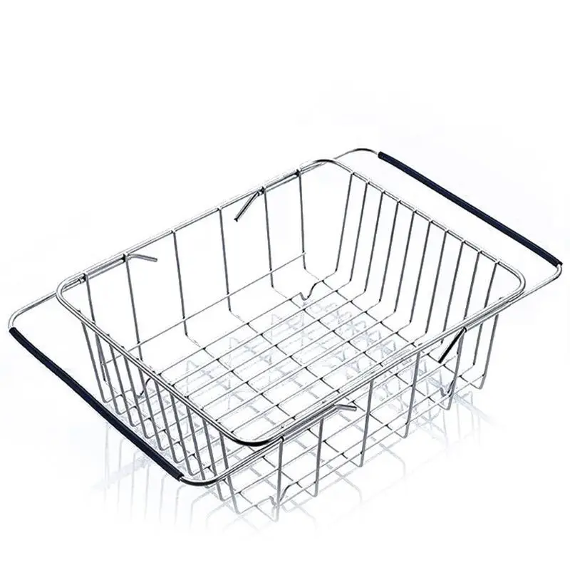 Stainless Steel Sink Drain Basket Expandable Dish Drying Rack Rustproof Drainer Fruit Bowl Holder Home Kitchen Kit | Дом и сад