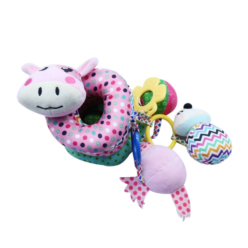 New Baby Stroller Toys Arch Rattles Hanging Cute Plush Animals Bed Around For Baby Education Toy 2