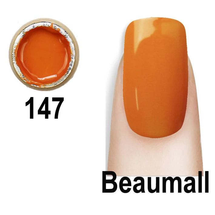 Beaumall окраска гелем цвета, 1 горшок 5 мл объем чистый твердый УФ-гель для ногтей советы блестящая Обложка Расширение Маникюр DIY - Color: 147