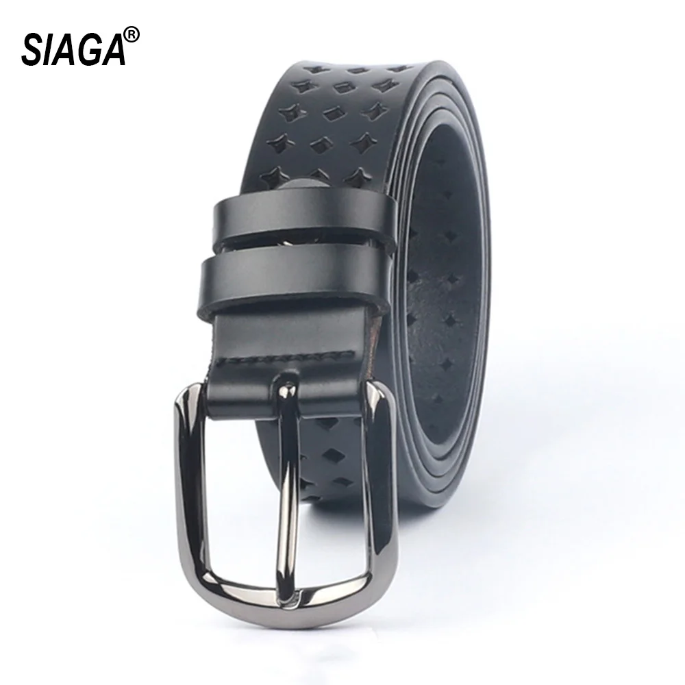 2022 New Brand Design Women's Real Cow Skin Leather Female Hollowed Pattern Pin Buckle Metal Retro Belts 28mm Width AK020