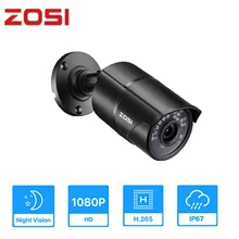 ZOSI-cámaras de vigilancia Full HD para interior y exterior, videocámara de seguridad CCTV resistente al agua IP67, 2mp, IR, visión nocturna, 1080P, TVI, H265