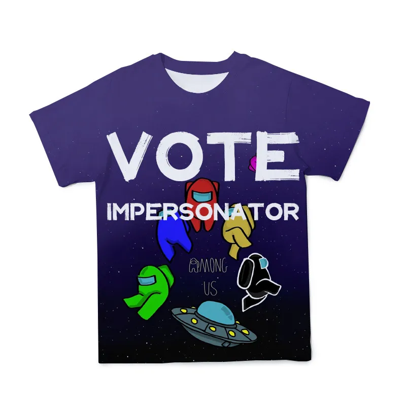 

2021 Latest Summer Men's 3D Printing Among Us T-Shirt Game Cartoon Pattern Casual Loose Comfortable 110-6XL