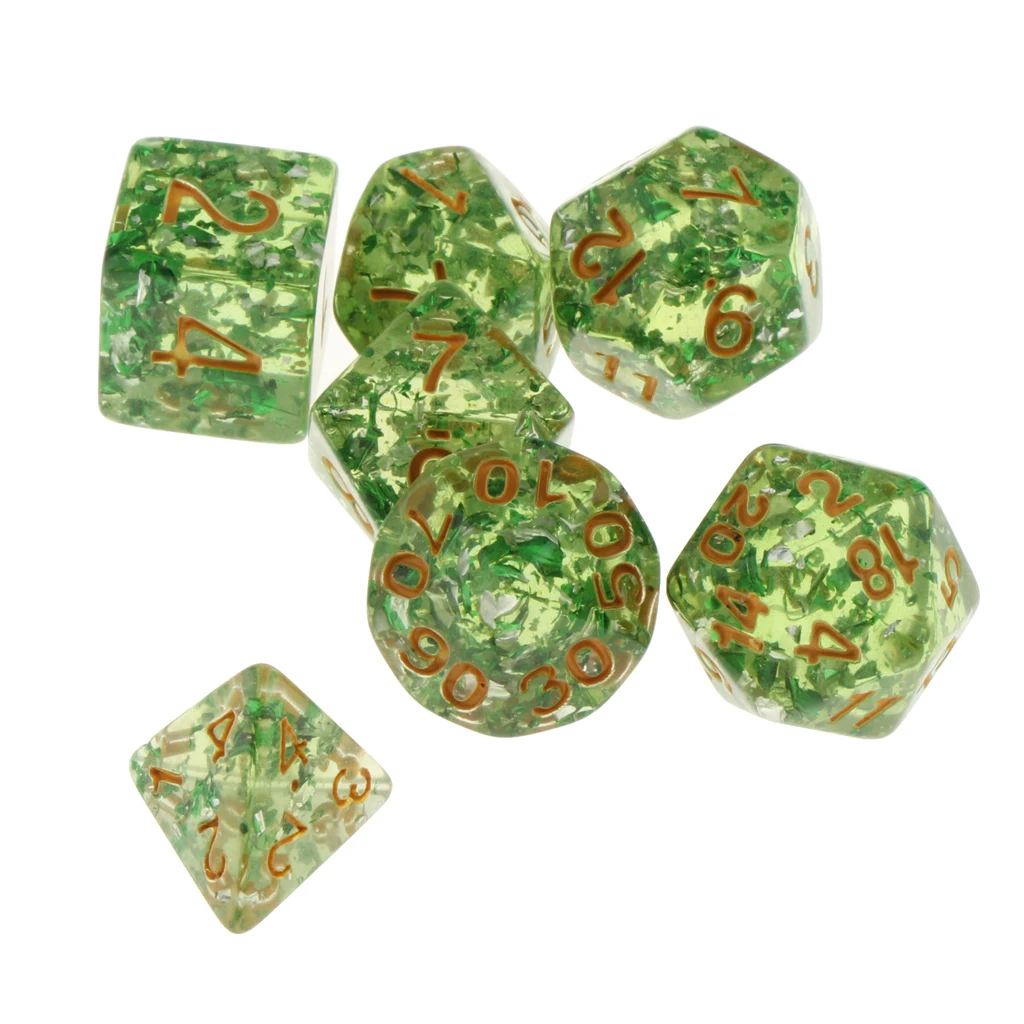 Pack of 7 Polyhedral Dices Table Board Games Party KTV for Dungeon and Dragons Polyhedral Dice Games DND Dice Set Kids Math Toys
