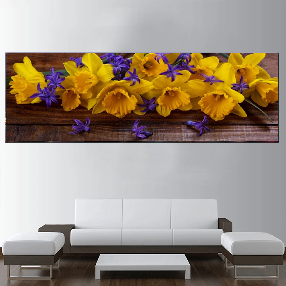 5D Diamond Painting Full Square Hyacinth Daffodil Yellow Flowers Diamond Embroidery Home Decoration Rhinestone Art Gift