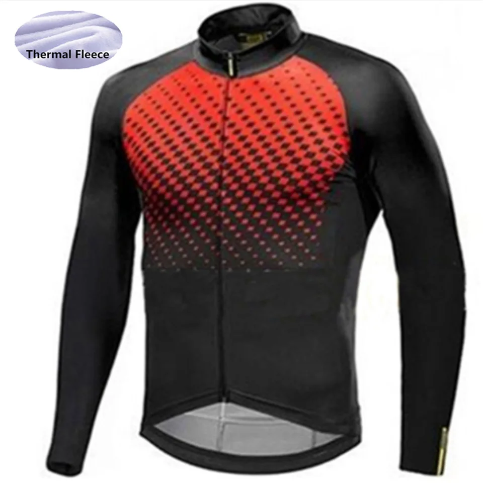 Jersey Mavic зимняя велосипедная одежда, мужская флисовая велосипедная майка с длинным рукавом, дышащая одежда для мальчиков, Ropa Ciclismo Invierno Hombre Termica - Цвет: Jersey