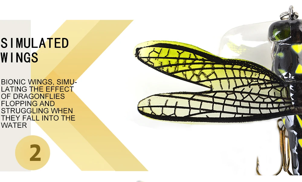 Description Picture 5 of itemFTK 6g Topwater Dragonfly Dry Flies Insect Fly Fishing Lure 75mm Trout Popper Hard Lure Artificial Bait Wobblers