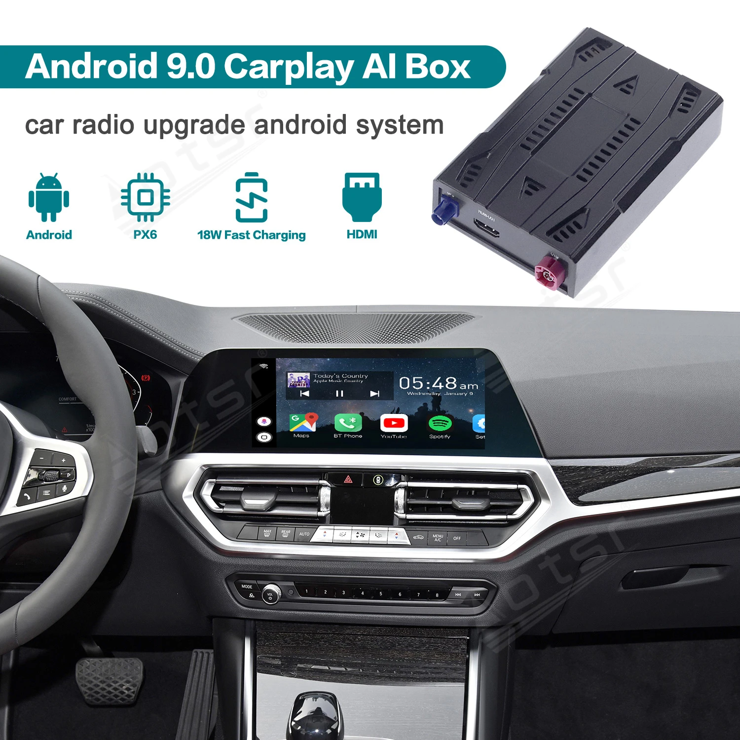 ストアから CarPlay AI Box Android 9.0 - 車載アダプター USB式アンドロイドドングル 純正有線カープレイ搭載車両専用  ホリック PayPayモール店 - 通販 - PayPayモール ドドングル