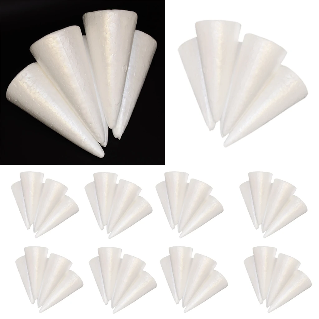 60 Pieces Of Ornaments Pendants Styrofoam Foam Cone Shape DIY Creative Home Decoration