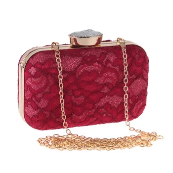 

1 PC Lace Clutch Bag Women Girls Evening Party Bag Lady Day Clutches Wedding Evening Clutch Purse Handbag Chain Shoulder Bag New
