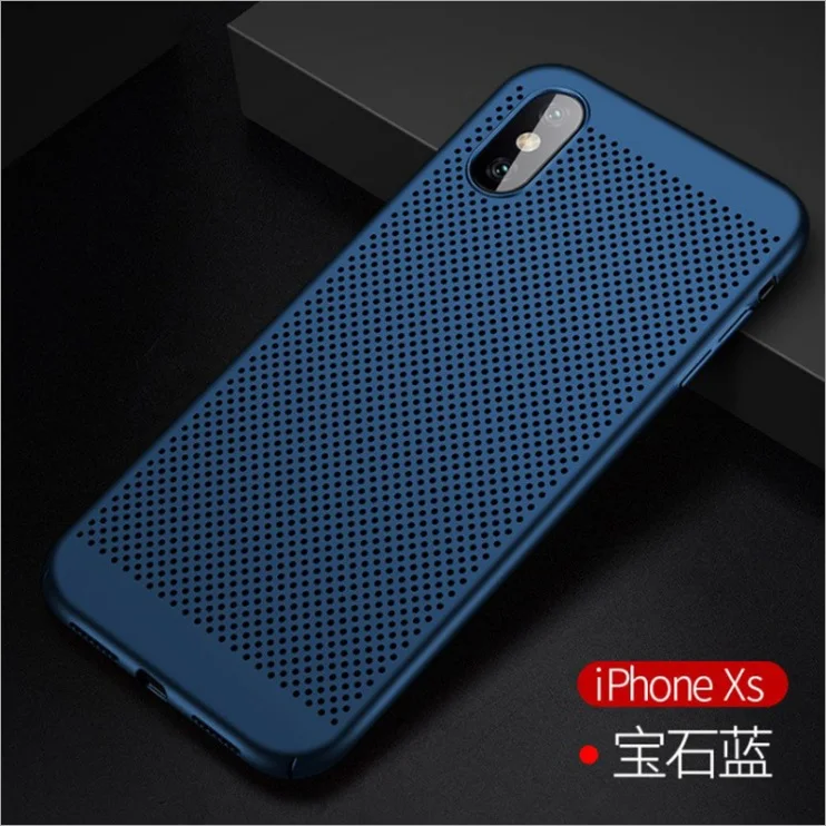 Чехол для Iphone Xr, полуинкапсулированный прозрачный чистый цветной Жесткий Чехол для мобильного телефона Celular X XsMAX 8Plus 7Plus 6S ударопрочный - Цвет: blue