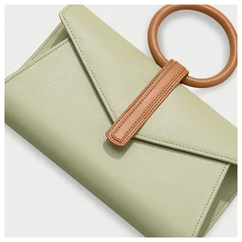 

Niche Design Genuine Leather Women's Bag Fashion Sewing Ring Small Square Bag Summer Size Shoulder Messenger Bag