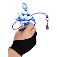 Men Drawing Tablet Glove Artist Gloves with 2 Fingers for Tablet Drawing Oil Painting OUJ99