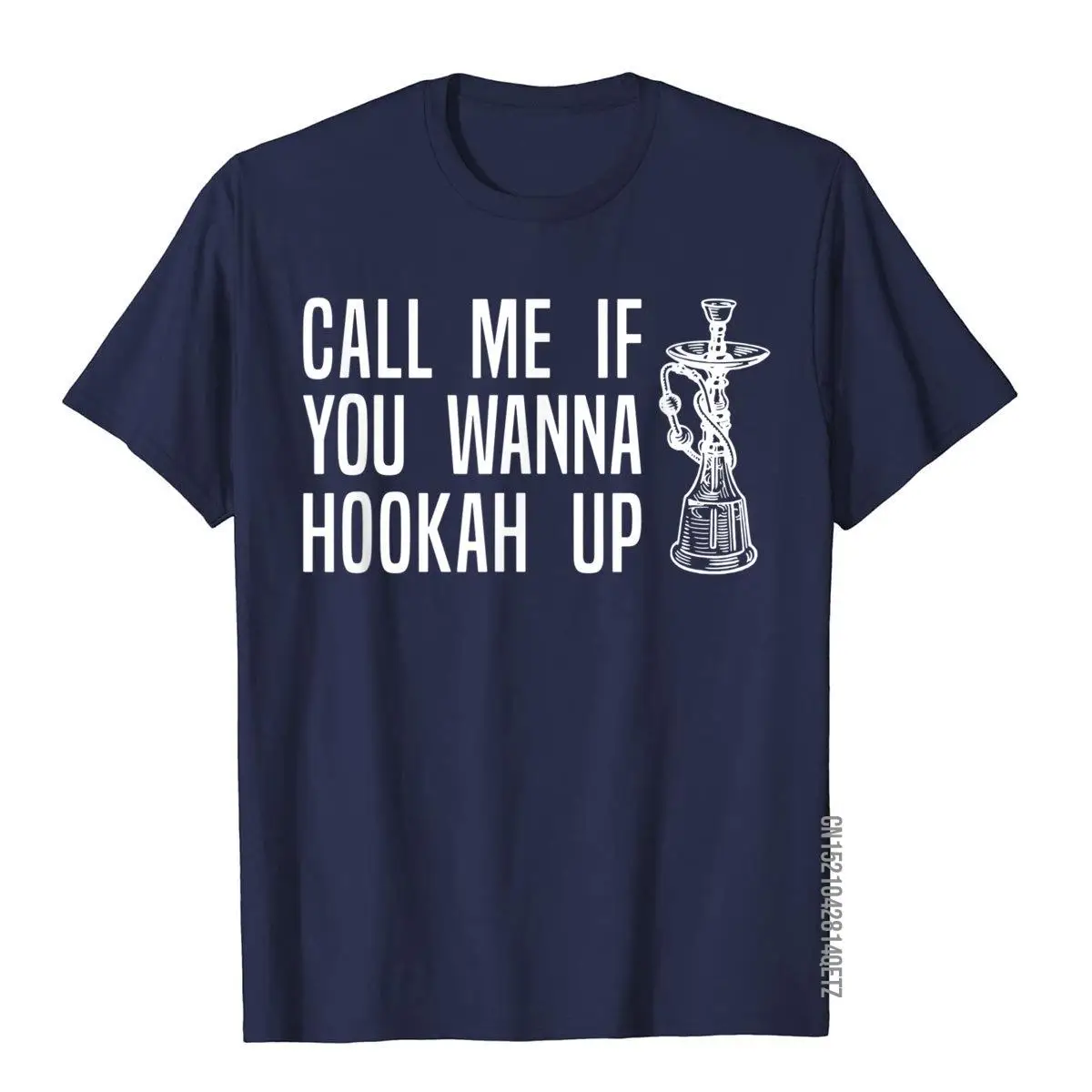 Funny Hookah T-Shirt Shisha Smoking Pipe Pun Tee Apparel__B13016navy
