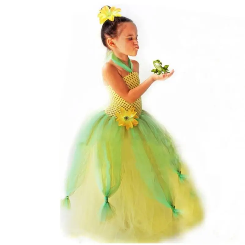 Юбка-пачка для девочек платье Эльза, Белль платье принцессы Нарядные платья для девочек праздничное платье для малышей и детей постарше, потому что Красота и с рисунком из мультфильма «Красавица и Чудовище»; костюм - Цвет: Армейский зеленый