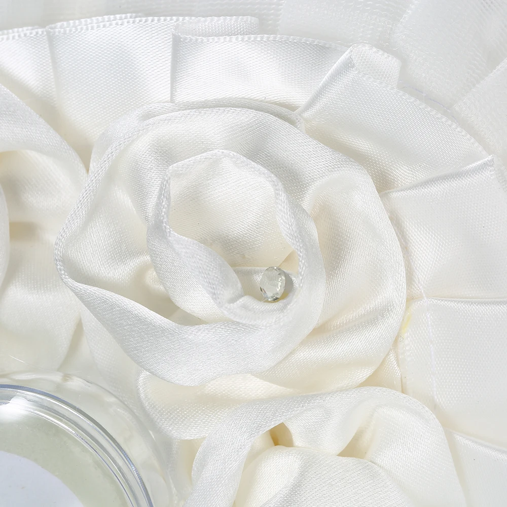 Элегантное свадебное украшение, белое сердце, кольцо на носителя, подушка и атласная Цветочная корзина для девочек, комплект свадебных украшений