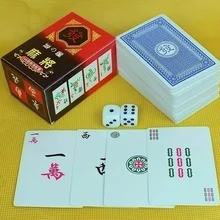 Mahjong jeu de jeux de voyage Mah-jong 144 cartes + 2 dés chinois traditionnel classique jeux de cartes jeux de société(Hong Kong,China)