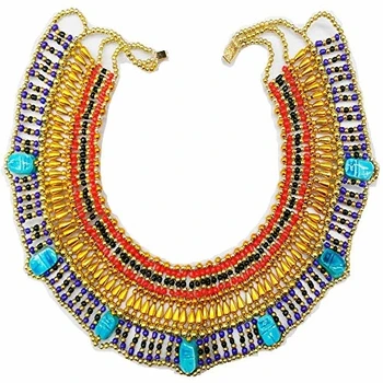 

Cleopatra Antiguo Egipto Danza del Vientre, Collar Pectoral Hecho a Mano en Egipto, Mide 28 cm Exterior y 14 cm Hueco Interior,