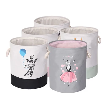 

Top Quality Laundry bags Clothes Bucket Baby Kid Toy Bag Canvas Laundry Basket Storage Bags bathroom accessories Clothes horse