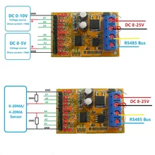 Module analogique de l'échantillonneur RS485 ModBus RTU d'acquisition de tension de 7ch 5V 10V pour le capteur ADC 4-20ma d'oscilloscope de PLC(China)