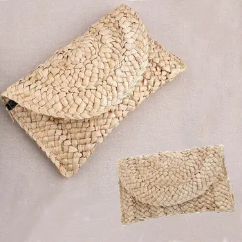 

Holiday Beach Bag Messenger Handwoven Rattan Circle Women Straw Knitted Satchel