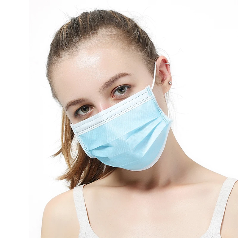 

100PCS anti-virus ffp3 mask disposable three-layer non-woven splash-proof influenza breath PM2.5 safety mask