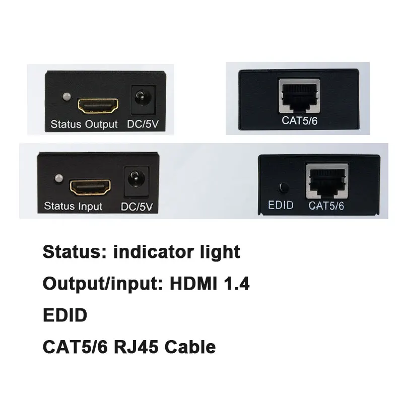 1080P 60M HDMI удлинитель Full HD 3D EDID hdmi-удлинитель, ретранслятор аудио передача видео через кабель RJ45 CAT 5 CAT6 кабель