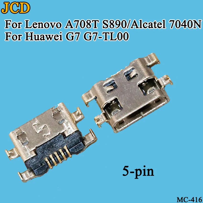 5pin-416 JCD 500 шт./лот для lenovo A708t S890 разъем для зарядки для Alcatel 7040N usb зарядная док-станция Разъем для huawei G7 G7-TL00 разъем - Color: 5pin-416