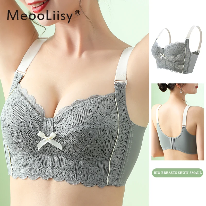 MeooLiisy Plus Size Minimizer Bras for Women Ultra-thin Wireless Underwear Push Up Lingerie adjustable Bras B C D Cup