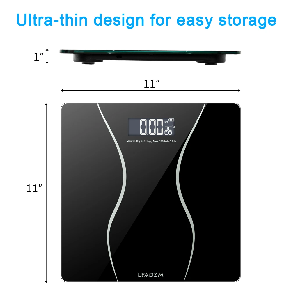 Bathroom Body Floor Scales Glass Smart Electronic Scales LCD Display Body Weighing Digital Body Weight Scale