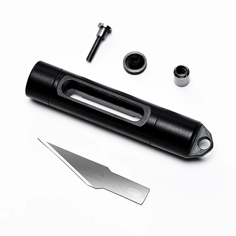 

1Pcs Mini Small Retractable Cutter Outdoor Mini Portable Utility Knife Paper Cutter High Hardness Carbon Steel Key Chain Tool