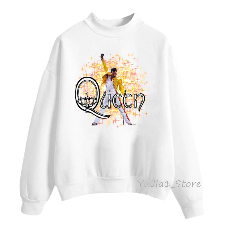 Y40853 W Винтаж queen Band Толстовка Фредди Меркурий печати толстовки для женщин белый хип хоп Рок hoddies готическая одежда зимняя уличная одежда - Цвет: Y40853 W