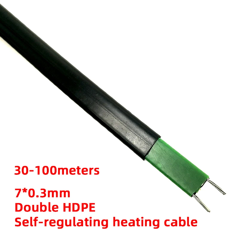 

30-100m 9.5mm width BRAND Heat Trace Water Pipe Heating System Inside Pipe Self Regulating Heating Cable 220V