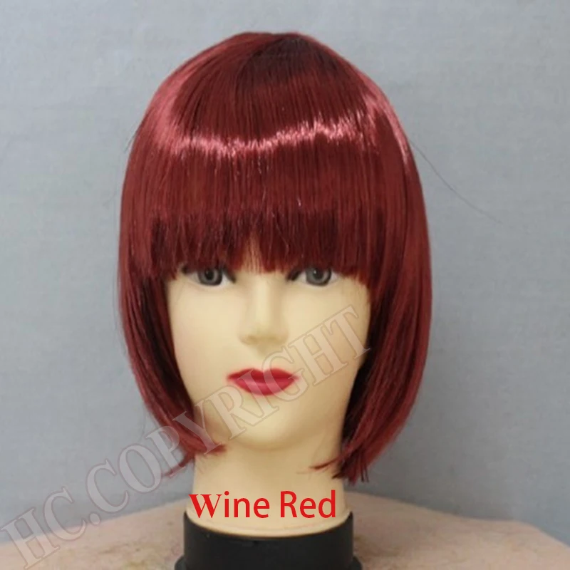 K03 wine red Рождественские шляпы для косплея, цветные кудрявые волосы, кудрявые вееры, вечерние принадлежности, оргия, реквизит, наряд в стиле диско, Клубная Мода, накладные волосы - Цвет: K03 wine red