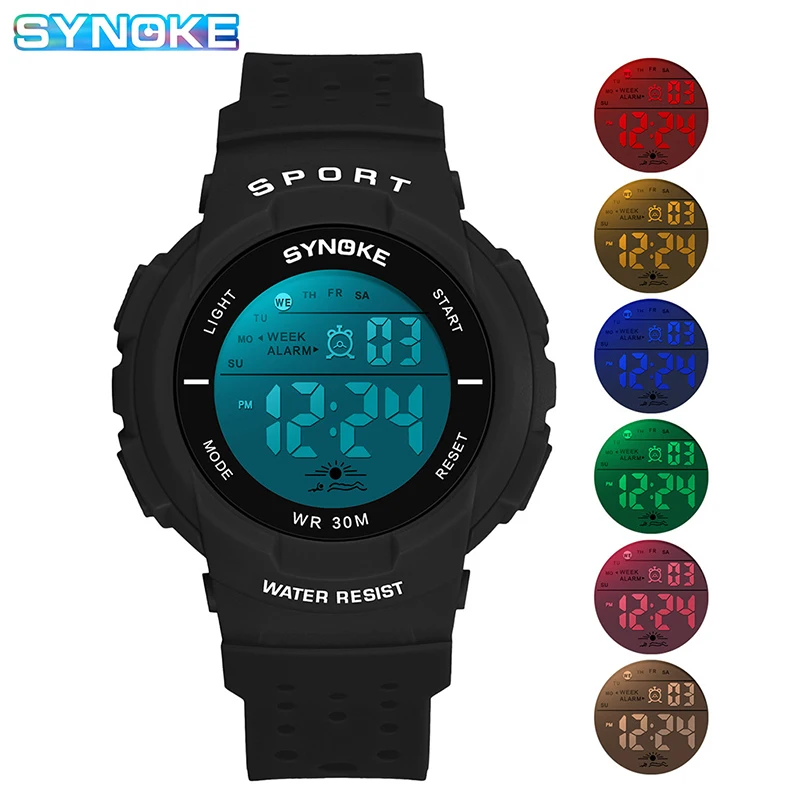 Student Running Seconds Watch Breathable Long And Empty Watch Luminous Multifunction Electronic Watch 30m waterproof