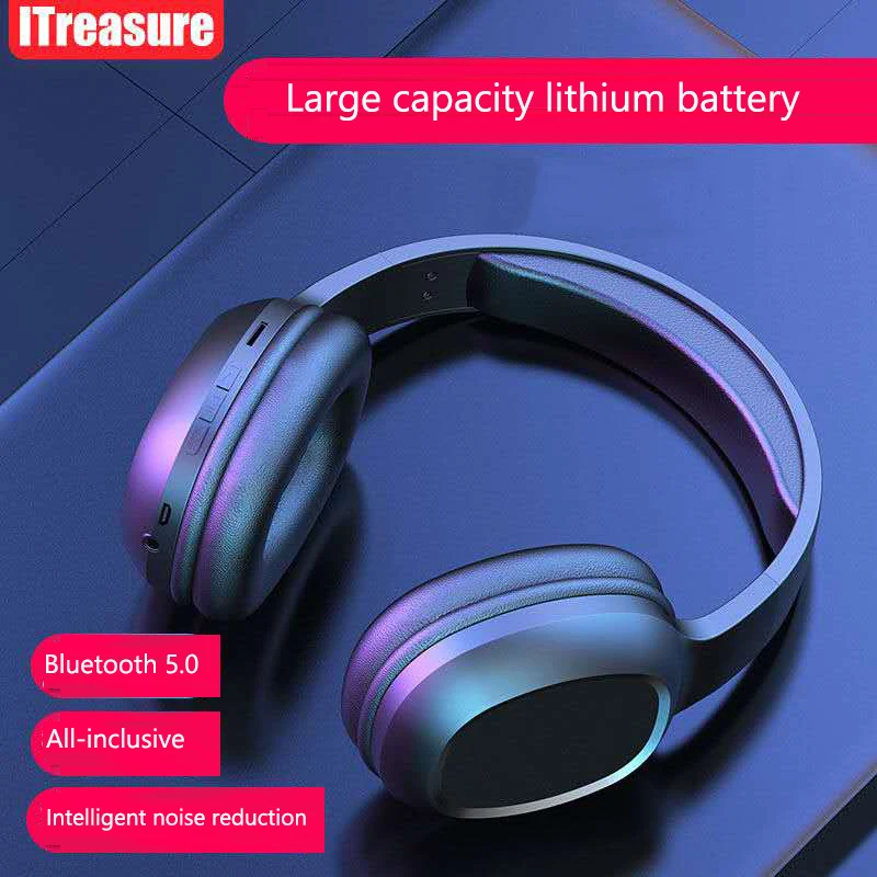Cool head mounted binaural Bluetooth headset HiFi stereo surround sound large capacity battery soft and comfortable earmuffs