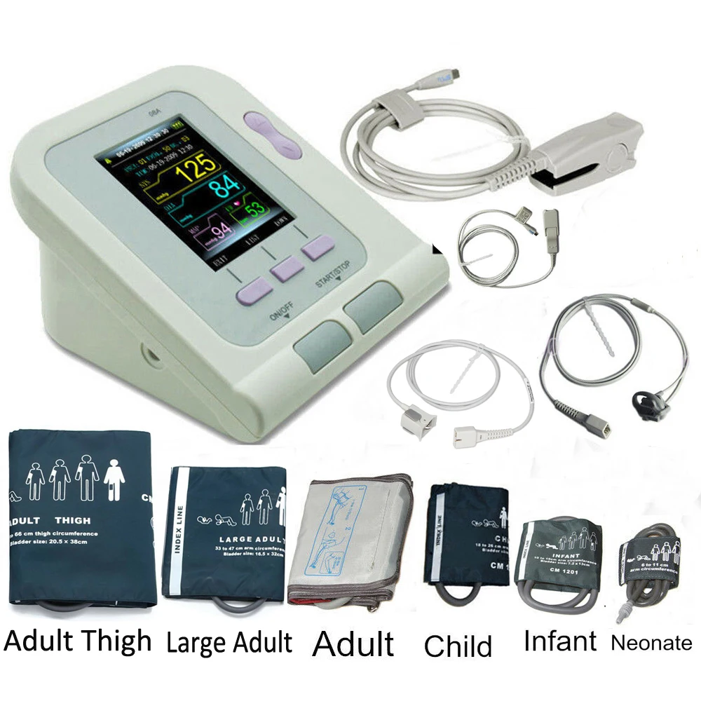 CONTEC08A Fully Automatic Digital Upper Arm Blood Pressure Monitor  Adult,Child,Pediatric,Neonotal Cuffs (4 Cuffs)