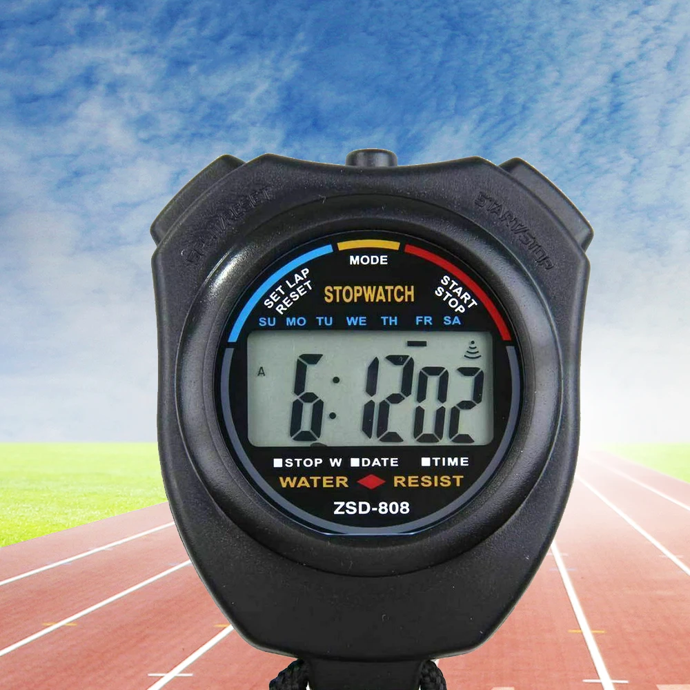 

Hot Digital Stopwatch Professional Handheld LCD Racing & Swimming Chronograph Counter Timers With Strap Alarm Sports Watches