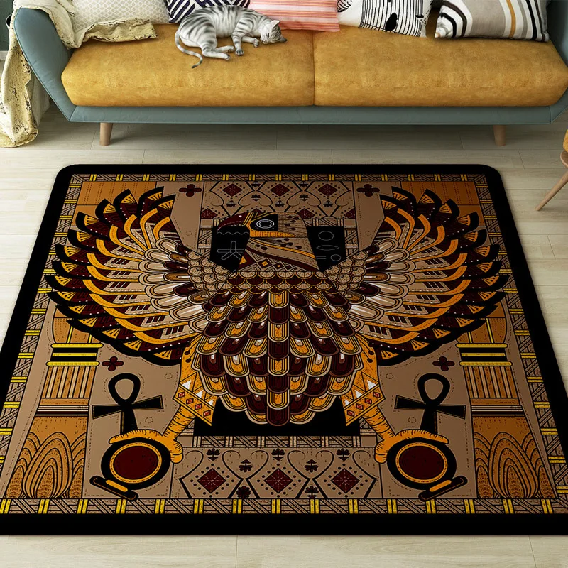 

Morocco eagle Orange brown carpet Livingroom square floor mat bedroom plush rug Wooden floor non-slip door mat custom made mat