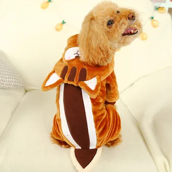 

New Fallow Styles Pet Clothes for Autumn/winter 2019 Cute Little Squirrel Warm Four-legged Suit Pomeranian Small Pet Dog Costume